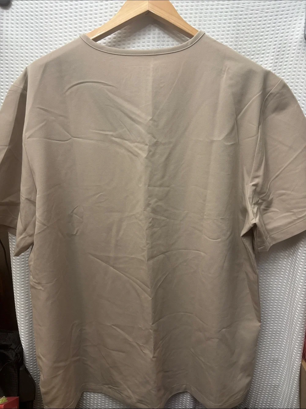 FIGS Men Short Sleeve V-Neck Scrub Top - Sand Beige